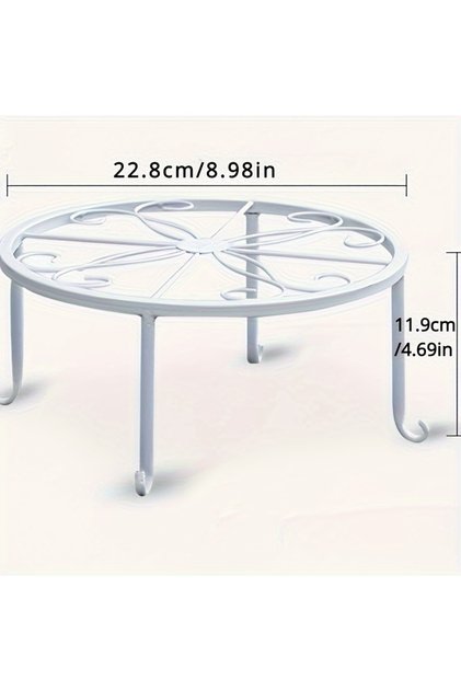 24x13cm 1pc white 1pcs Heavy Duty Metal Rustproof Iron Plant Stand - Perfect for Indoor/Outdoor Gard
