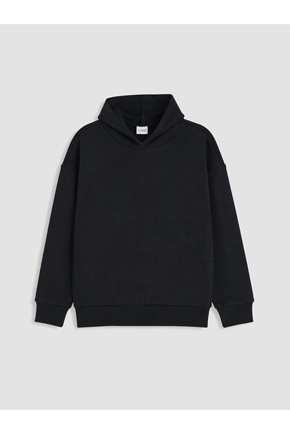 Vizyon New Season Black Hooded Girls' Sweatshirt
