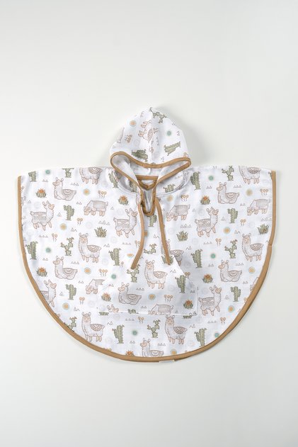 Lama - Cotton Hooded Muslin Poncho
