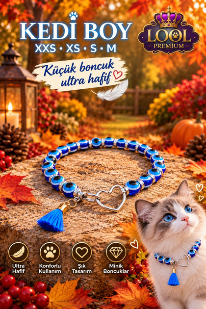 Nazar boncuk kedi kolye