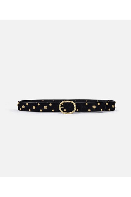 Suede Belt with Metal Accessories