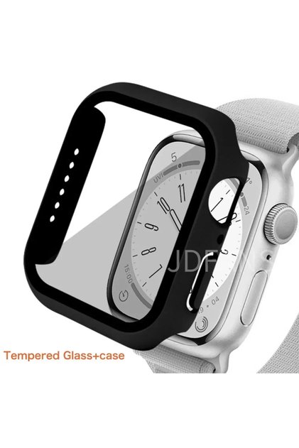 Series 4654 SE 44MM Black 2 Glass+cover For Apple Watch Case series 10 9 8 7 6 5 4 3 SE 44mm 40mm 45
