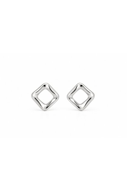 Silver Color Square Earrings