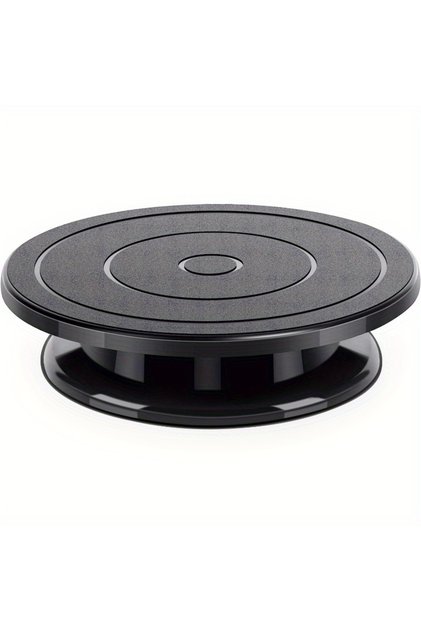 1pc 1pc Versatile Black Rotating Turntable for Art,DIY Projects-Lightweight Stand with Carving Wheel