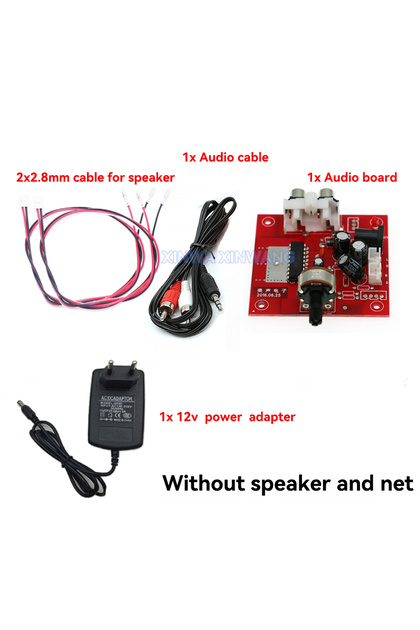 US Plug no speaker mesh Mini STEREO Power Amplifier Audio Module 4 Inch Speaker DIY Kit For Mp3 Play