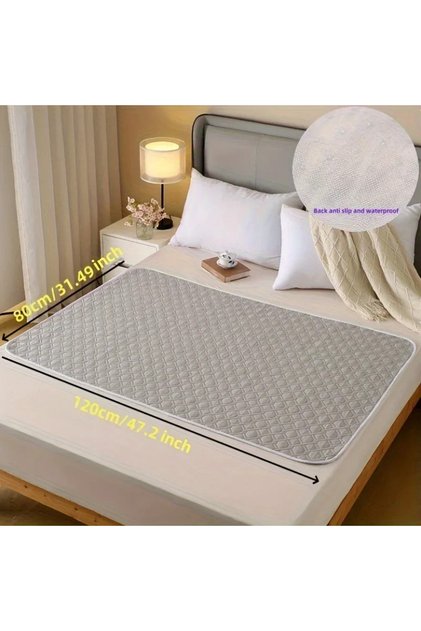 grey-80x120cm Washable Incontinence Pads for Elderly & Pets - Leak-Proof Bed Care Mats, Ideal for Me