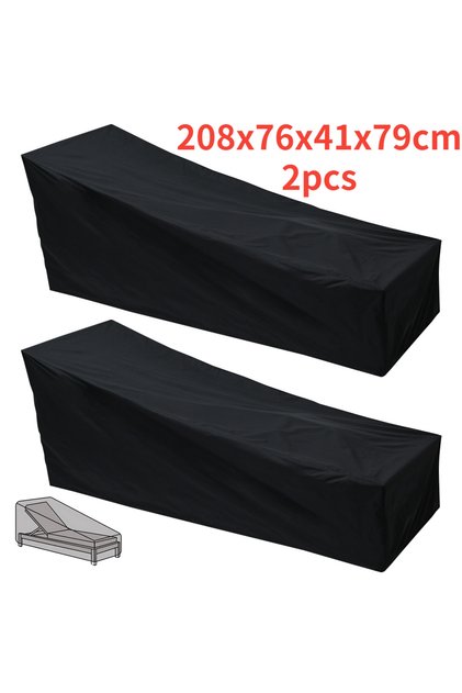 208x76x41x79cm-2pcs Outdoor Garden Sunbed Cover Sun Lounger Cover Patio Outdoor Lounge Chair Recline