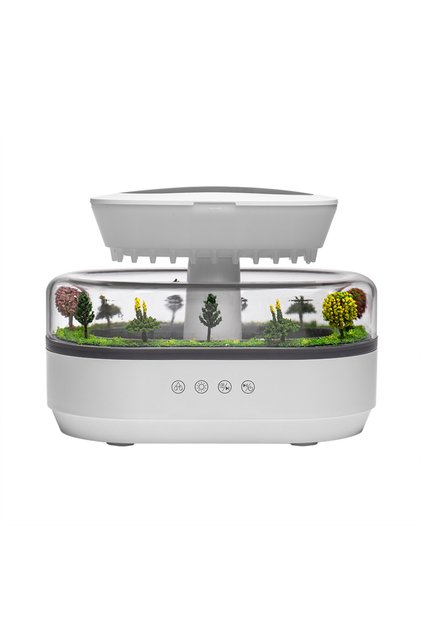 US WHITE Aroma Humidifier Raindrop Air Humidifier Colorful Light White Noise Essemtial Oil Diffuser