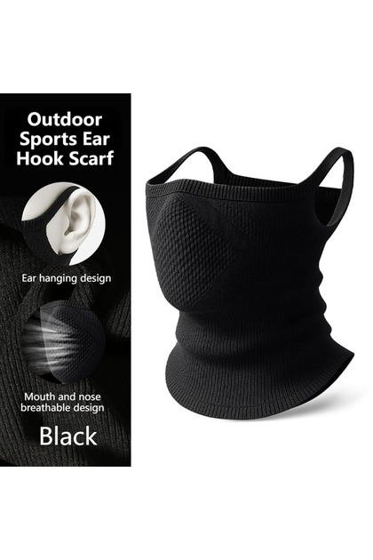 Black KoKossi Winter Ear Hanging Neck Protection Scarf Cycling Bike Face Cover Breathable Windproof