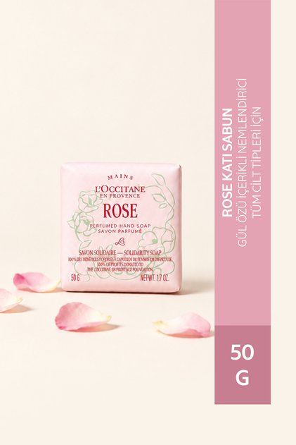 Rose Solid Hand Soap, with Rose Extract, 50 g