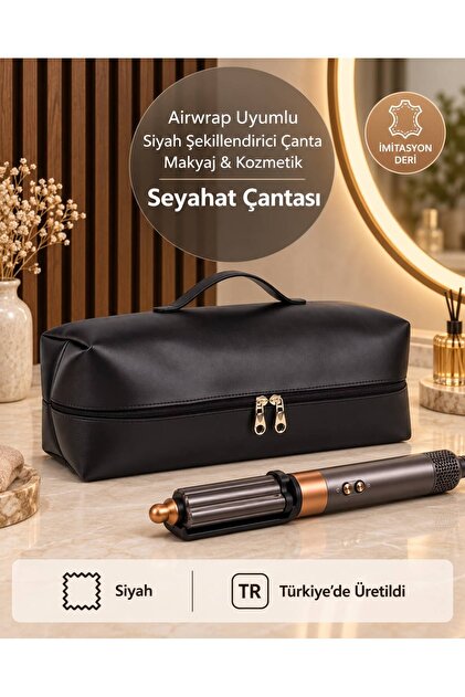 Airwrap Compatible Black Styler Bag Makeup Cosmetic Travel Hair Straightener
