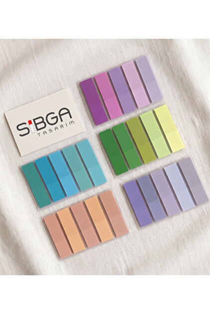 5 adet Şeffaf Renkli Postit Post-it Post it. Kitap Ayracı Ayraç Plastik Postit Sticker Not Kağıdı
