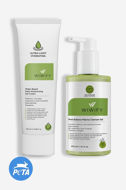 Matcha Balance Set, Matcha Facial Cleansing Gel + Gel Moisturizer
