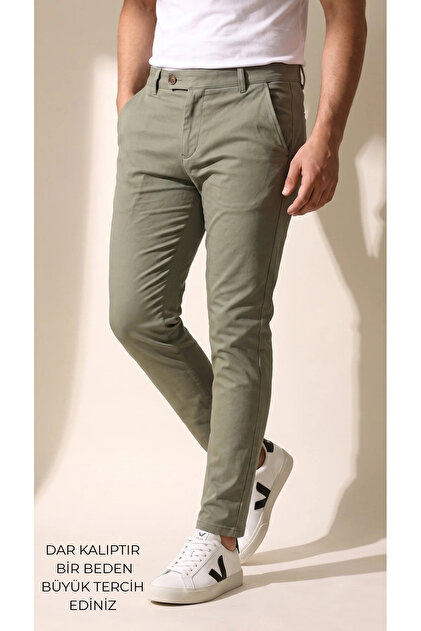 Men's Comfortable Daily Office Casual Trousers Green