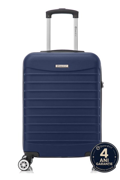 Troler Cabina Line 55x38x21cm, troller Bagaj De Mana, valiza Cabina,cifru,4 Roti 360°,abs,bleumarin