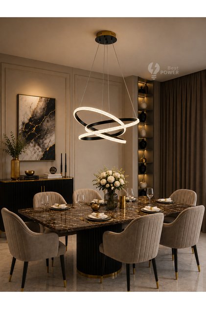 Modern Acrylic LED Ceiling Chandelier 6223, 3 Light Levels, Adjustable 90 cm, 112W