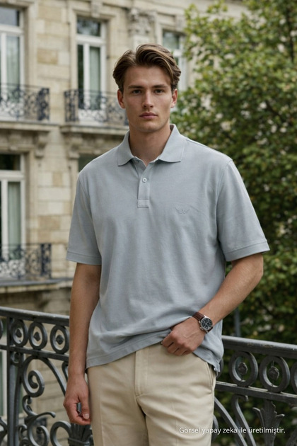 Men's Elite Comfort Gray Polo Collar T-Shirt