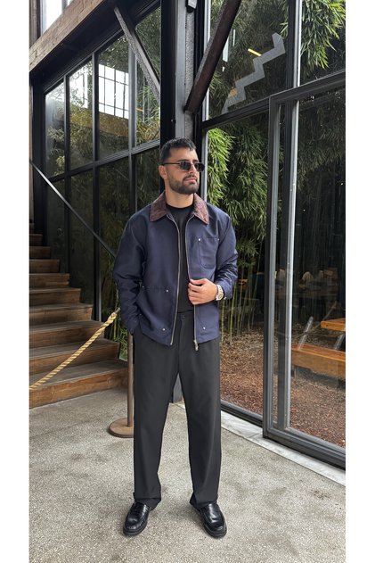 Jachetă din Gabardină pentru bărbați, cu guler italian, croială normală, căptușită, cu fermoar, jachetă sezonieră, 71 CM COD:JSM26CKT-002