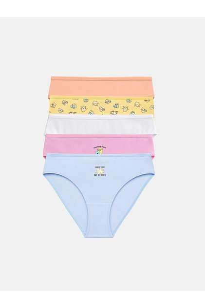 Lcw Young Yellow Printed Bikini Panties 5-Pack