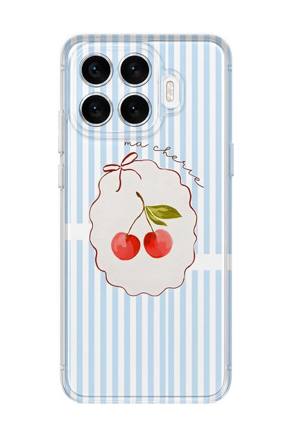 Xiaomi 17t Compatible Ma Cherie Cherry Pattern Transparent Phone Case