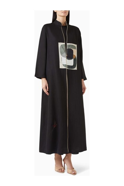 Long-Sleeved Viscose Abaya with a Stylish and Modern Design, Paired with a Shawl, a Favorable Choice.