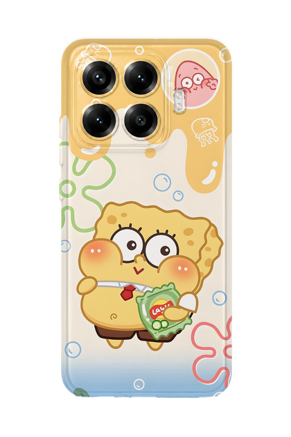 Xiaomi 17t Pro Compatible Spongebob Patterned Transparent Phone Case