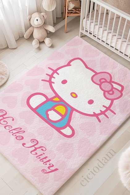 Hello Kitty ve Kalpler Çocuk Halısı 578