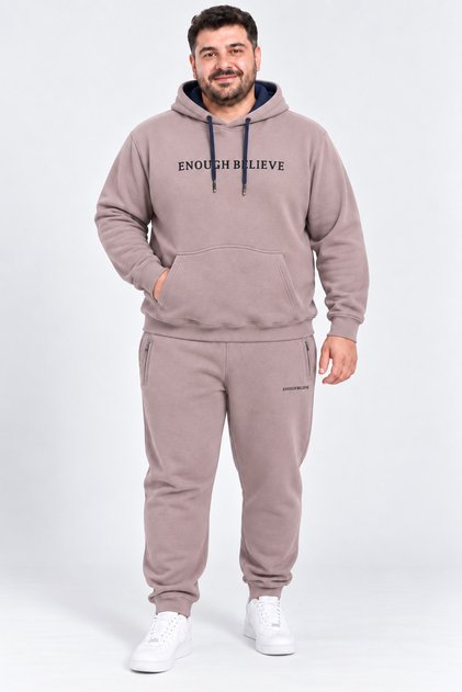 Men's Hooded 3 Thread Raster Hooded Oversized Tracksuit Set