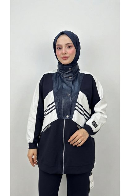 ŞERİT VE DERİ DETAYLI SPOR TAKIM