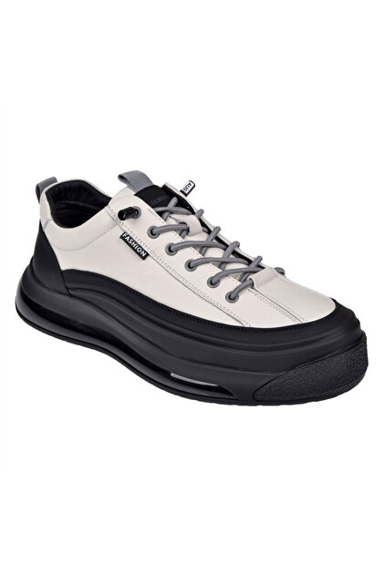 Hakiki Deri Erkek Spor Ayakkabı Sneaker GJ-26K500-1 BEYAZ