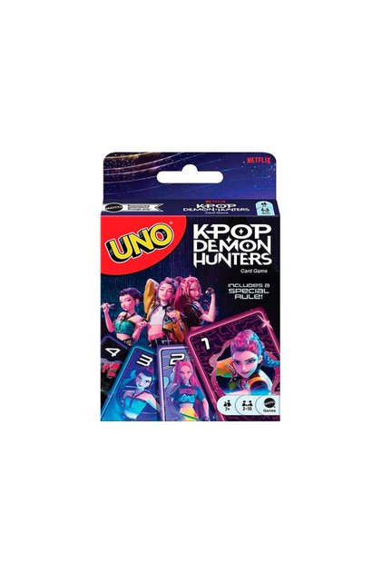 Joc de cărți UNO KPop Demon Hunters JRV01, 112 cărți, 2–10 jucători, 7+