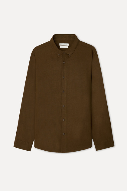 Men's Brown Regular Fit Long Sleeve Shirt