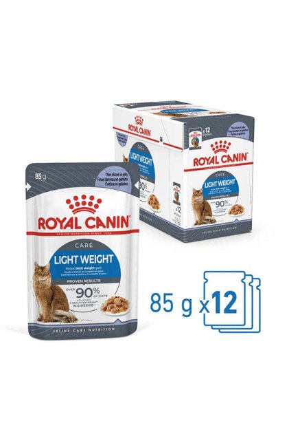 Light Weight Care Jelly Wet Cat Food for Adult Cats 85 g x 12 Pouches