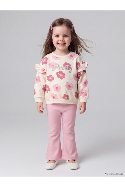 Quality Pieces from Çelebi Store Floral Baby Girl Sweatshirt and Leggings
