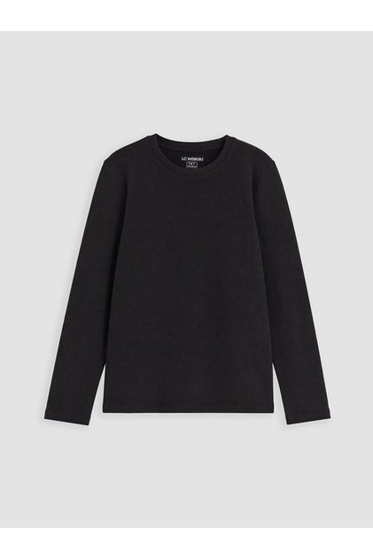 Ozmarka New Season Black Crew Neck Boys' Undershirt