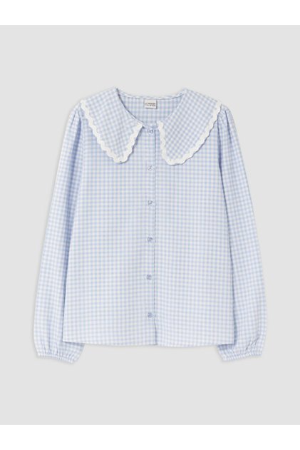 Timeless Clothing & Timeless Choices Checkered Embroidered Gabardine Girls' Shirt