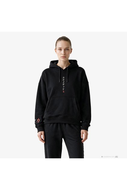 Regular Fit Kadın Siyah Sweatshirt