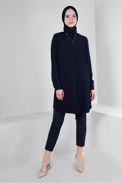 Buttoned Tunic with Chain Detail 43668