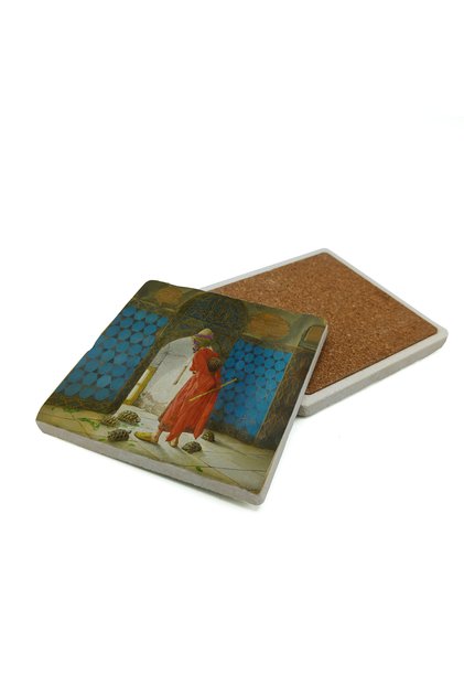 Turtle Trainer Picture Printed Natural Stone Coaster 10X10 Krt-127
