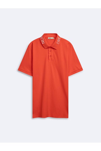 Regular Fit Pike Polo Collar Orange T-Shirt