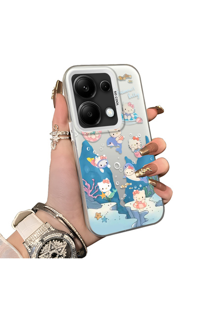 Redmi Note 13 Pro 4g Compatible Submarine World Cartoon Cat Printed Phone Case Shock Absorption