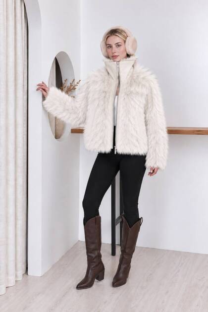 Leather-Trimmed Lolita Fur