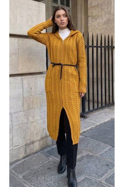 Hair Braided Knitted Long Women's Cardigan