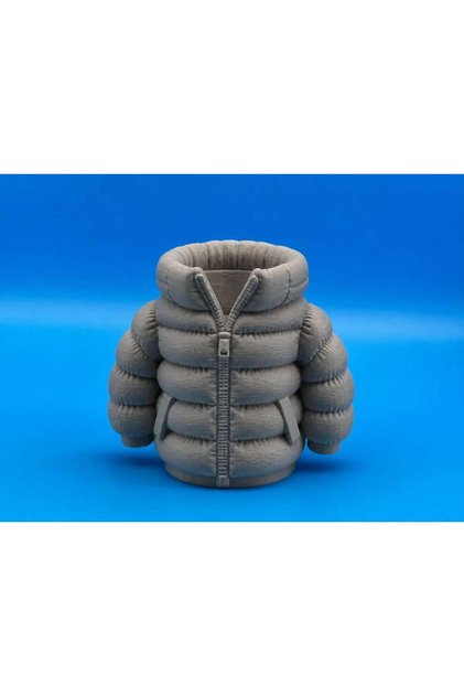 3D Baskı Şişme Mont Kalemlik - Masaüstü Organizer-Gri