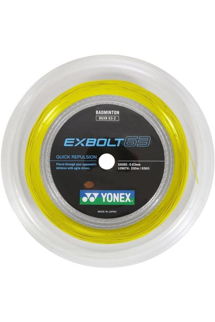 Exbolt 63 Badminton String 200m (656ft) Reel - 0.63mm - Yellow