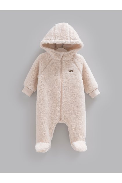 %100 Pamuk Kız Bebek Tulumu Welsoft Peluş Kışlık Tulum (1-3 ,3-6 Aylar Kendinden Patikli ve 6-9 , 9-12 Aylar Patiksiz)