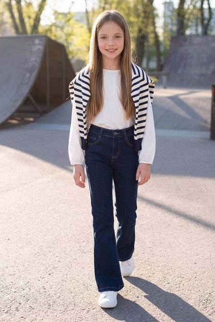 Zippered Flare Girls' Jeans