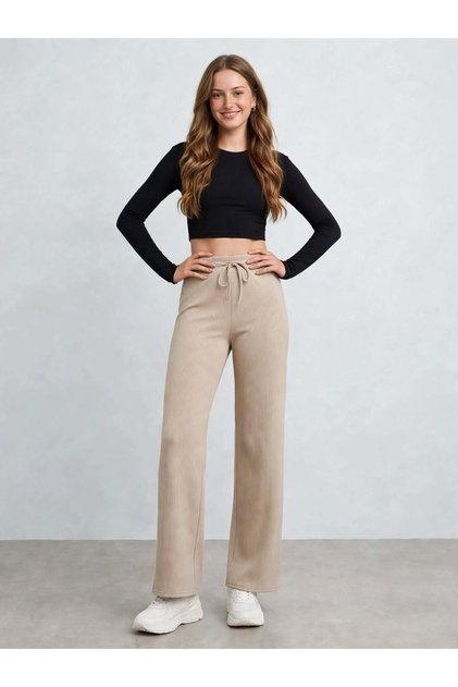 Women's Ribbed Brushed Casual Pants
