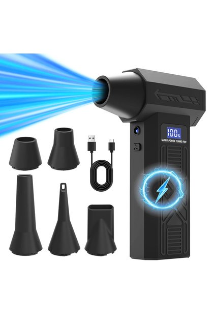 Suflanta aer comprimat portabila, 120000 RPM, 52 m/s, 4 trepte, acumulator 5200 mAh