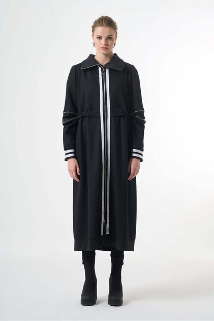 Felt Cape with Front and Cuff Striped details